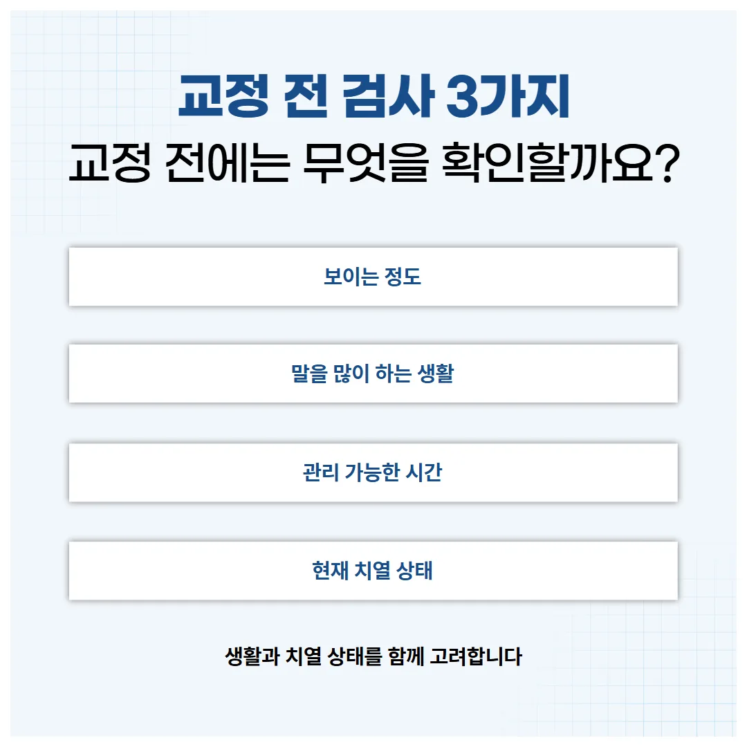 교정 장치를 고를 때 함께 보는 생활과 치열 상태 네 가지 체크 표